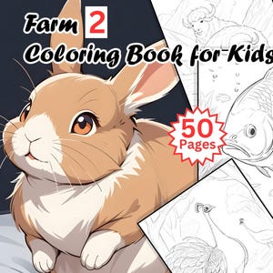 Playful Barnyard Coloring Pages – 50 Cute A4 Farm Animals for Kids (Printable PDF)