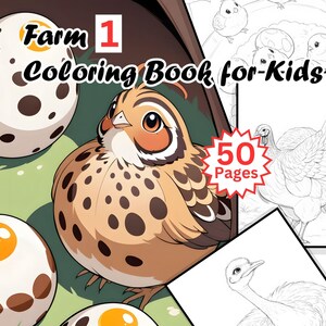 Whimsical Farmyard Coloring Pages for Kids – 50 Cute A4 Animal Designs (Printable PDF)