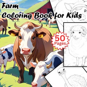 Farm Animal Coloring Pages for Kids – 50 Cute Farm Animals (Printable A4 PDF)