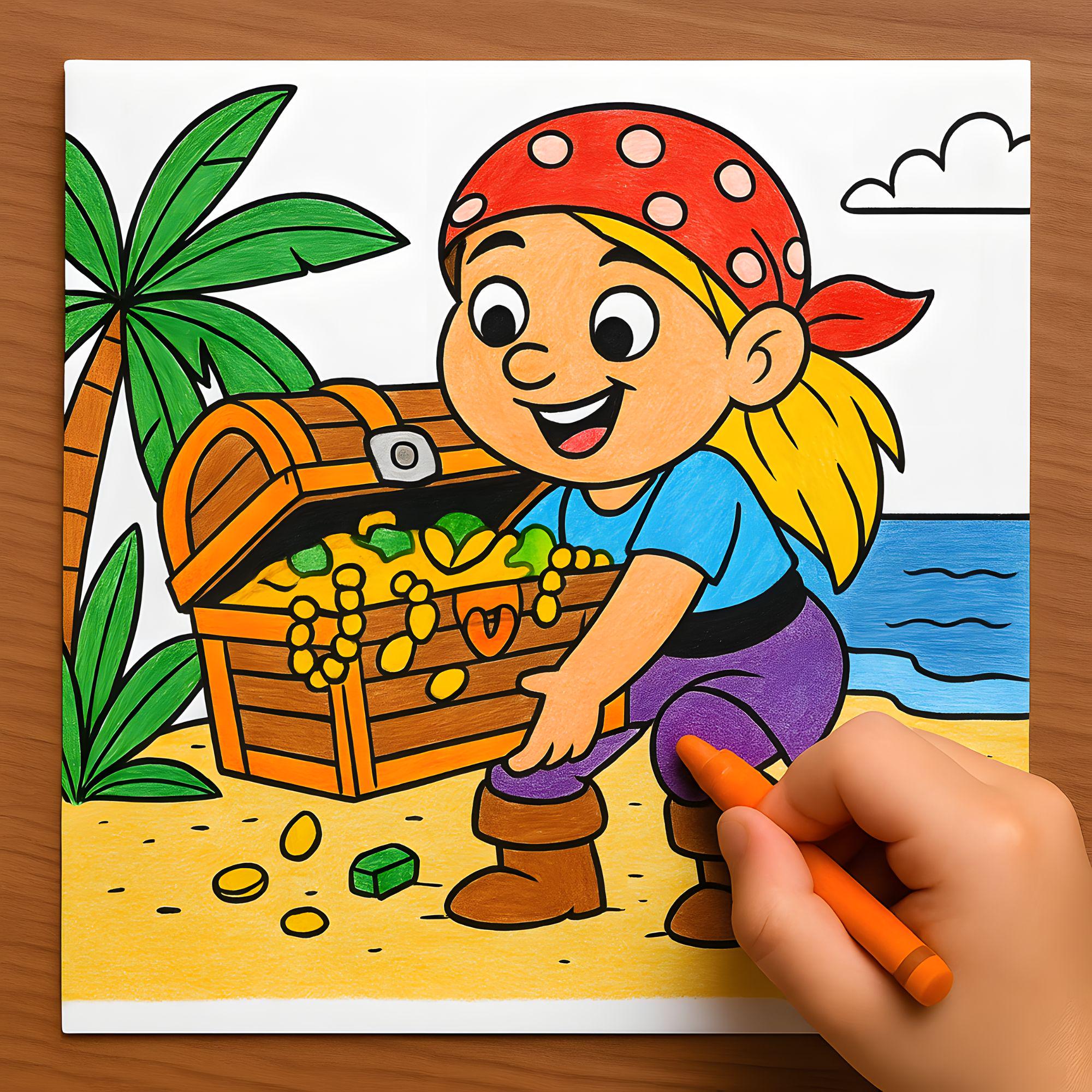 My First Pirate Adventure Coloring Book for Kids – 29 Fun Pages of Cute ...