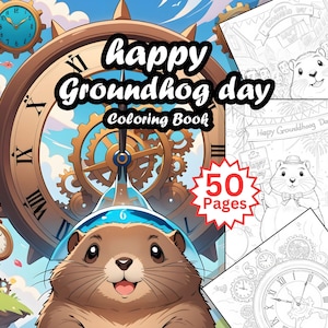 Whimsical Groundhog Day Clipart Set – 50 Cute PNG & JPG Images (Digital Download)