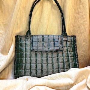 Sac fourre-tout matelassé vert fait main, sac à main, sac à main vert, sac fourre-tout, sac à bandoulière
