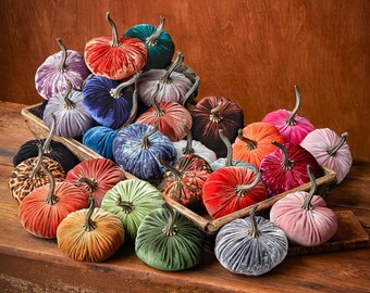 Small Velvet Pumpkin, fall decor, table centerpiece, cozy home gifts, farmhouse decor, wedding centerpieces, best selling item