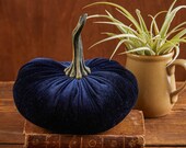 Large Velvet Pumpkin Navy, home decor trends, Fall wedding centerpiece, modern rustic wedding decor, shabby chic decor, best selling item