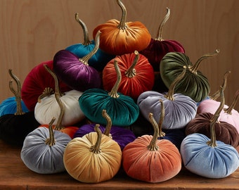 Velvet Pumpkin In 33 Colors Each 7 79 Holiday Decor Table Etsy