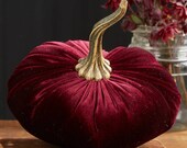 Large Velvet Pumpkin Burgundy, rustic kitchen decor, modern farmhouse decor, mom gifts for her, country home decor, best selling item