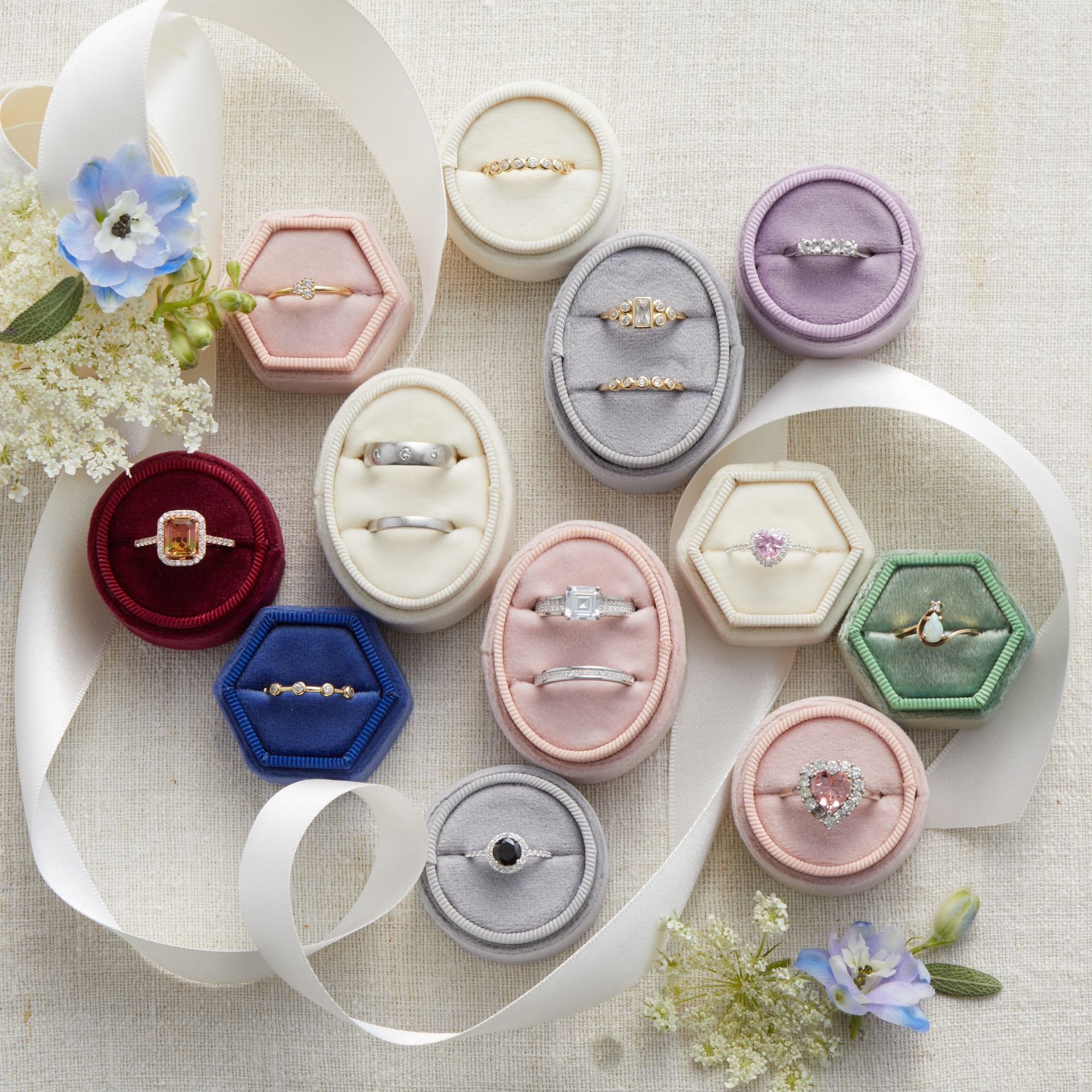 Wholesale Velvet Ring Boxes Set of 10 You Choose Colors and Etsy