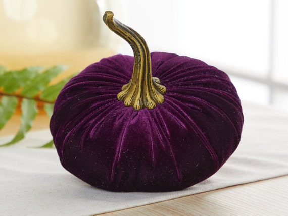Large Velvet Pumpkin Plum, rustic coffee table decor, modern farmhouse decor, mom gifts for her, country home decor, best selling item