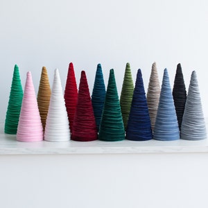 LARGE Single Velvet or Fabric Cone 13" modern farmhouse decor, glam mantle decor, centerpiece, wedding decor, minimalist Christmas tabletop