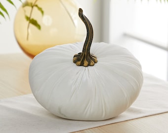 Extra Large Velvet Pumpkin Ivory, home decor trend, Fall wedding centerpiece, rustic wedding decor, farmhouse decor, best selling item