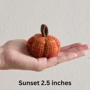 Calabazas de punto, decoración suave de otoño, juego de 3, regalo de estilo otoñal, rellenos para cuencos en tonos cálidos hechos a mano, regalo para anfitriones de otoño, decoraciones acogedoras imagen 6