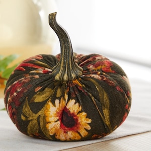 Grande zucca in tessuto autunnale floreale lavorato a maglia, decorazione da tavola rustica, centrotavola, decorazione moderna per caminetto in fattoria, decorazione accogliente, articolo più venduto