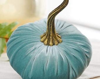 LARGE Velvet Pumpkin Sage, modern rustic mantle decor, entryway decor, farmhouse centerpiece home decor, gift giving, best selling item