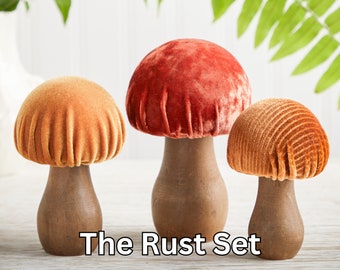 Oairse Lot De 3 Champignons Artificiels En Velours Rose Et Blanc Pour Décoration D'intérieur D'automne, Décoration D'intérieur, Décoration De Récolte, Centre De Table De Thanksgiving