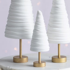 Light Ivory velvet cones pedestal set of 3, wedding centerpieces for tables elegant Mother's day decorations for home, unique shelf accents image 3