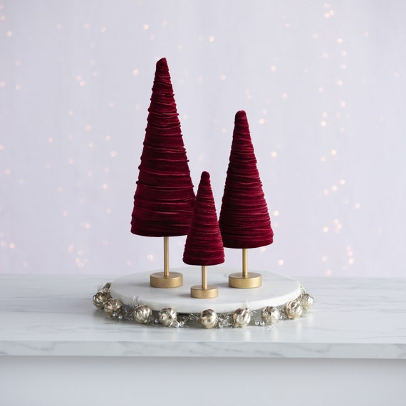 3 Red Velvet Ball Pick Home Christmas Decoration Diy Craft Supply For  Arrangement 12 Length 