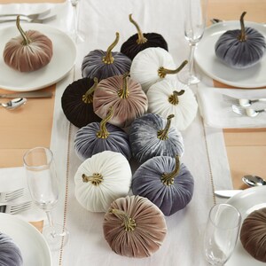 Small Velvet Pumpkin, wedding centerpiece, dessert table decor, home decor trends, barn wedding party favor, best selling item Gray image 5