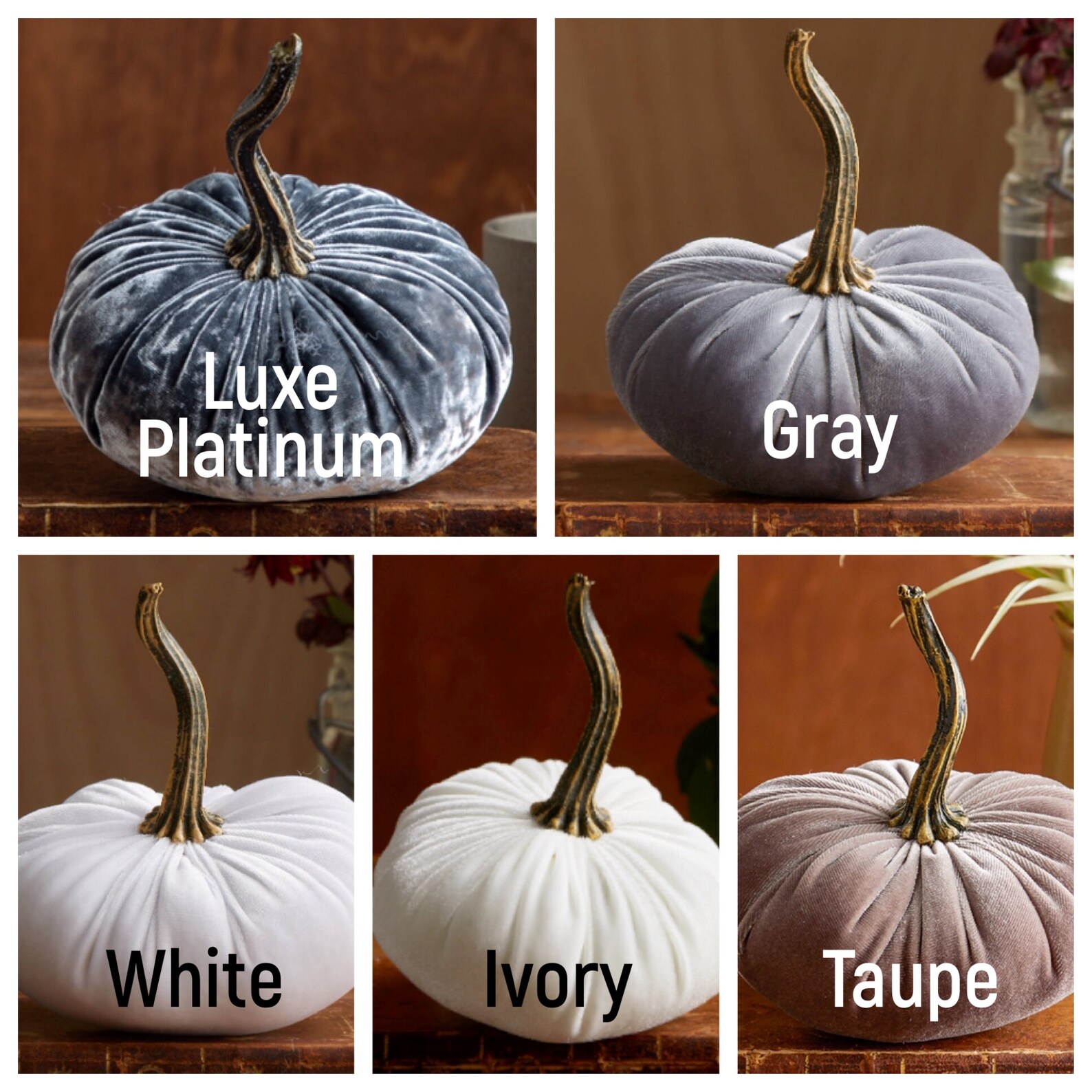 Small Velvet Pumpkins Create Your Own Set of 3 or More Fall Etsy