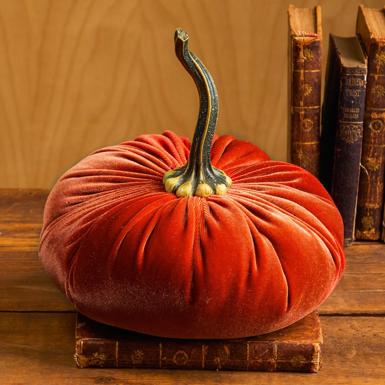 Extra Large Velvet Pumpkin Rust home decor trend Fall Etsy