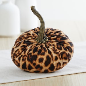 Leopard print small pumpkins, safari nursery décor, cheetah bowl fillers black gold animal print décor, gift for friend  (Leopard Print)