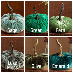 Velvet Pumpkins Create Your Own Set of 3 Different Sizes and Colors, fall table centerpiece, trending home decor, rustic wedding decor image 5