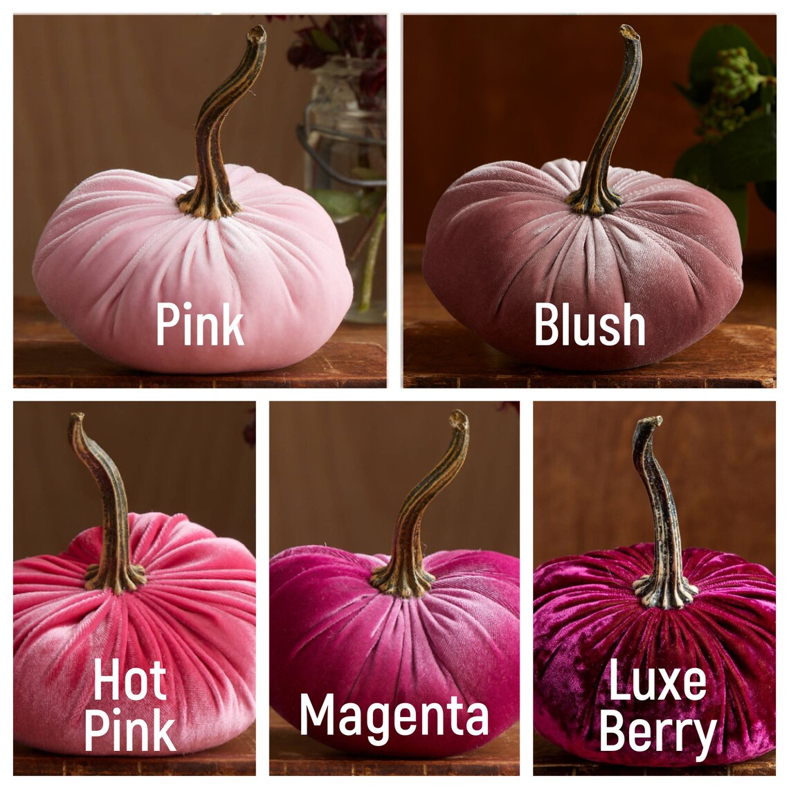 Small Velvet Pumpkins Create Your Own Set Fall Decoration Etsy