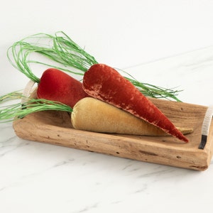 Velvet Carrots, Set of 3, Classic Gold Orange, Cozy Autumn, Fall Cottagecore Tray Accent, Rustic Farmhouse Style, Wall Hanging, Gift Idea