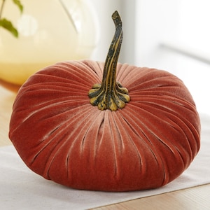 Extra Large Velvet Pumpkin Harvest, orange velvet pumpkin decor, fall wedding centerpiece for table, Thanksgiving decor, housewarming gift