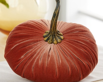 Zucca di velluto extra large, decorazione di zucca di velluto arancione, centrotavola per matrimonio autunnale, decorazione del Ringraziamento, regalo di inaugurazione della casa