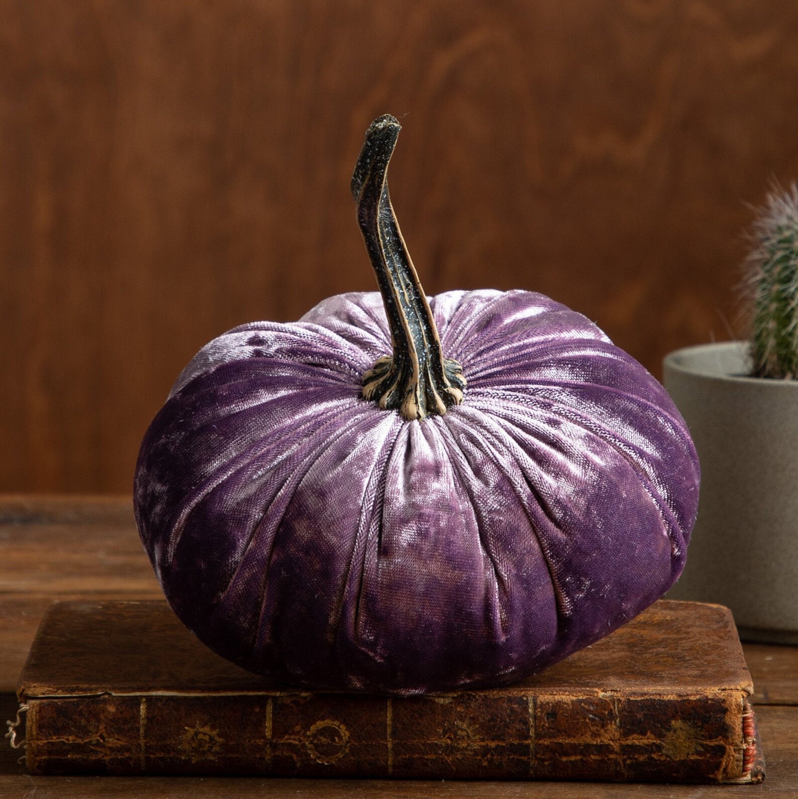 Small Velvet Pumpkins Set of 4 Modern Rustic Wedding Etsy