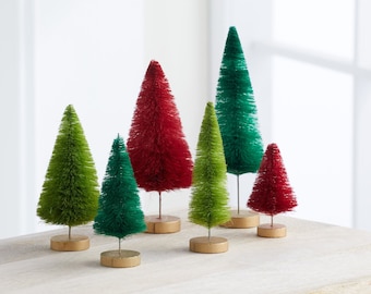 Bottle Brush Trees Set of 6 Classics Hand-Dyed, Neutral Home Decor, Wedding Decor, Holiday Centerpiece, Trending Home Decor, For the Table