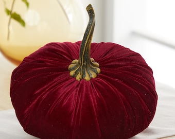 Extra Large Velvet Pumpkin Burgundy, home decor trend, Fall wedding centerpiece, rustic wedding decor, farmhouse decor, best selling item