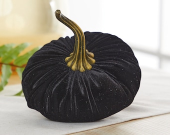 Large Velvet Pumpkin Black, home decor trends, Fall wedding centerpiece, modern rustic wedding decor, shabby chic decor, best selling item