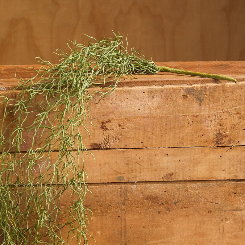 Artificial Spanish Moss 42 Inch Hanging Spray Faux Greenery Etsy