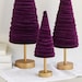 Plum Pedestal Velvet Trees Set of 3, Everyday Mantel Décor, Purple ...