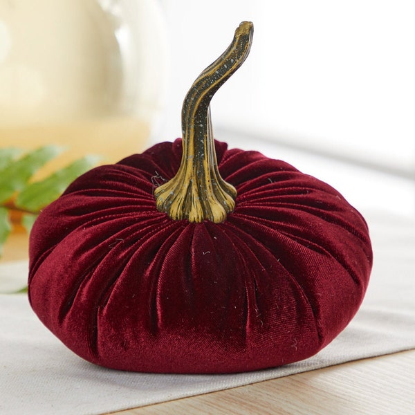 Large Velvet Pumpkin Burgundy, rustic kitchen decor, modern farmhouse decor, mom gifts for her, country home decor, best selling item