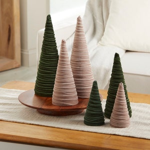 Blush pink velvet cones set of 3, coquette room decor aesthetic shelf decor for nursery, cute home accessories for Mom, Mother's day gifts image 7