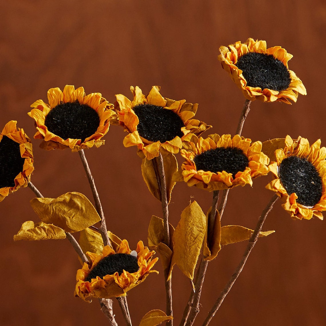 Artificial Sunflowers Set of 7 Faux Sunflowers Table Etsy