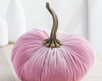Extra Large Velvet Pumpkin Pink, tendenza dell'arredamento della casa, centrotavola per tavola di nozze, arredamento per baby shower, arredamento accogliente della fattoria, fard