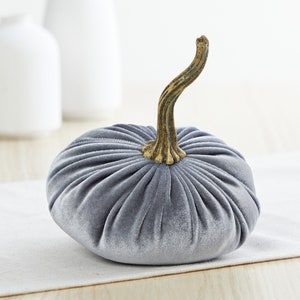 Small Velvet Pumpkins set of 3, barn wedding centerpiece, modern rustic wedding decor, mantle decor, autumn decor, best selling item image 5