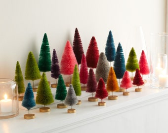 Bottle Brush Trees Set of 24 Hand-Dyed, Classic Home Decor, Wedding Decor, Holiday Centerpiece, Trending Home Decor, For the Table