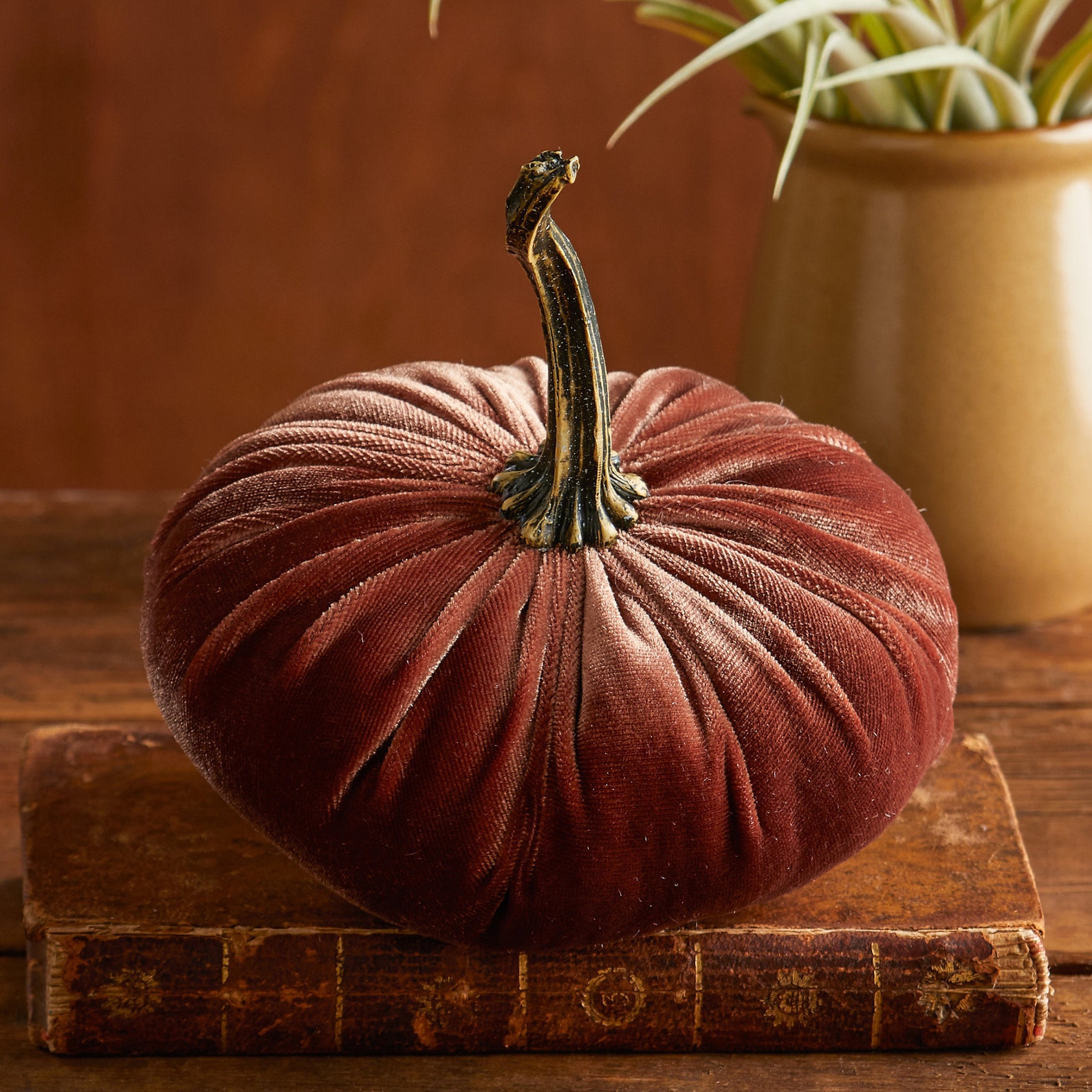 Small Velvet Pumpkins Set of 4 Rustic Home Decor Cozy Decor Etsy