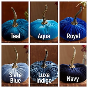 Velvet Pumpkins Create Your Own Set of 3 Different Sizes and Colors, fall table centerpiece, trending home decor, rustic wedding decor image 6