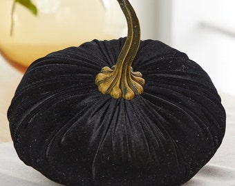 Extra Large Velvet Pumpkin Black, home decor trend, Fall wedding centerpiece, rustic wedding decor, farmhouse decor, best selling item