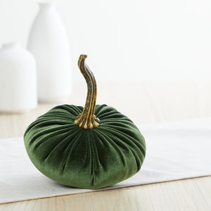 SMALL Velvet Pumpkins set of 3, trending home decor, modern rustic wedding decor, Thanksgiving decor, autumn tablescape, best selling items image 3