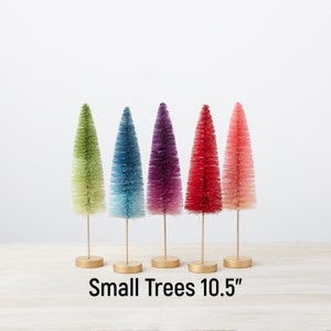 Bright Rainbow Bottle Brush Small Tree Set of 5, Eclectic Home Decor, LGBTQ Gifts for Women, Aesthetic Bookshelf Decor, Trending Now