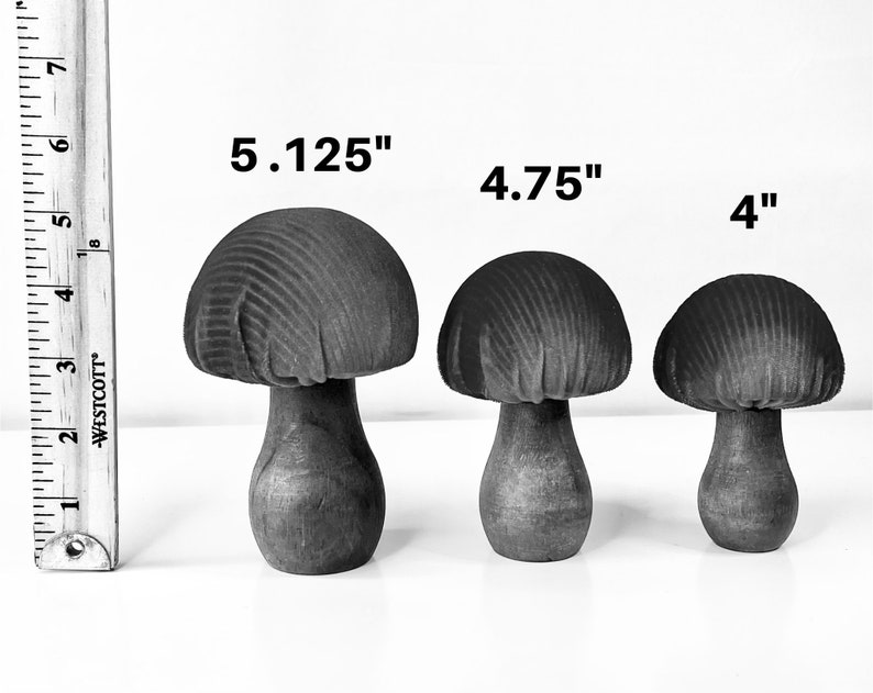 Velvet Mushrooms Set of 3 Nature Home Decor Modern Rustic image 10