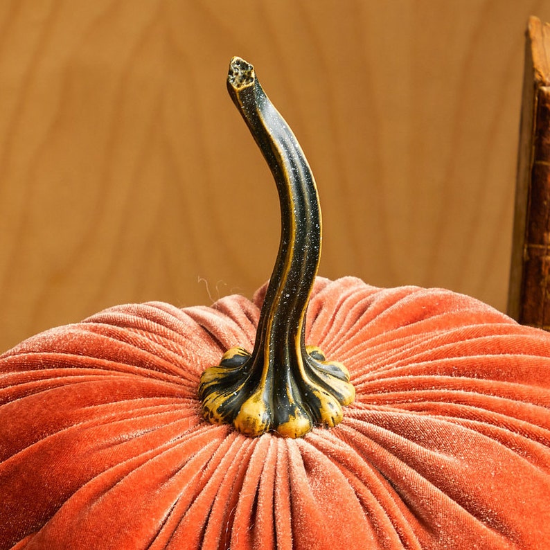 Faux Pumpkin Stems Set of 10 EXTRA Large DIY Velvet Pumpkins Etsy