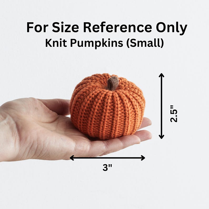 Puede incluir: Una peque&ntilde;a calabaza de punto naranja, de aproximadamente 7,5 cm de ancho y 6,5 cm de alto.  Solo para referencia de tama&ntilde;o Calabasas de punto (peque&ntilde;as)