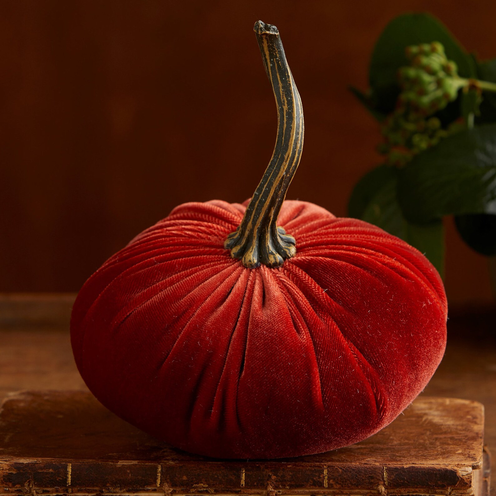 Small Velvet Pumpkins Set of 4 Rustic Home Decor Cozy Decor Etsy